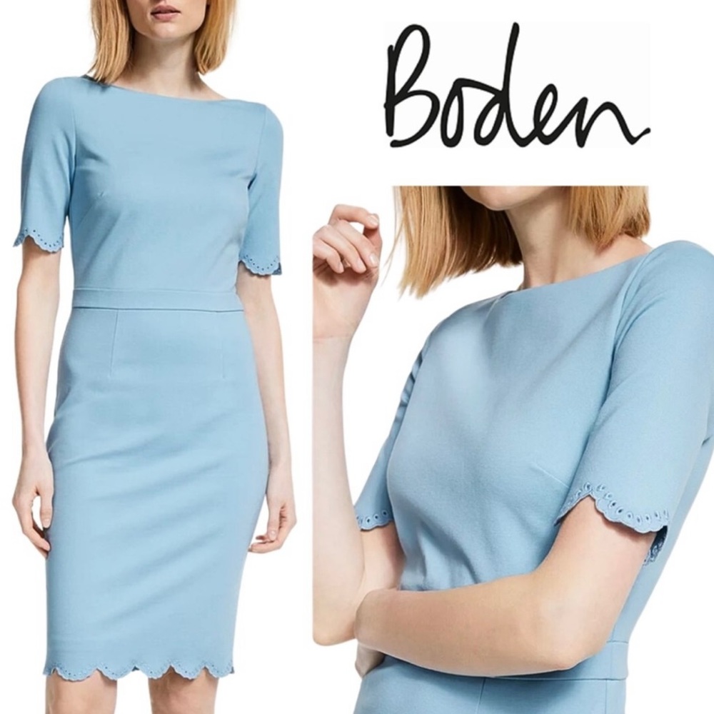 Boden, Emma Ponte Short Sleeve Eyelet Dress  Womens size 2